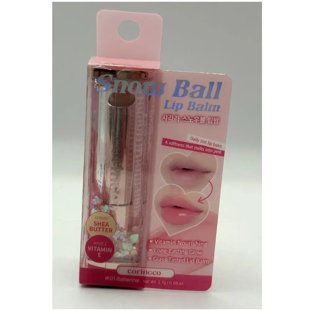 CORINGCO Shalala Snow Ball Lip Balm #01 Ballerina K Beauty Tint NEW